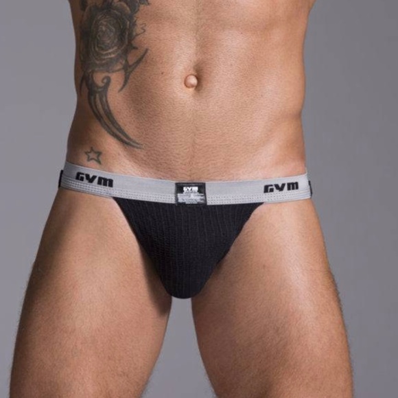 NWT GYM Swim/Run Jockstrap 2.0 with 1" Waistband in Black - Picture 1 of 6